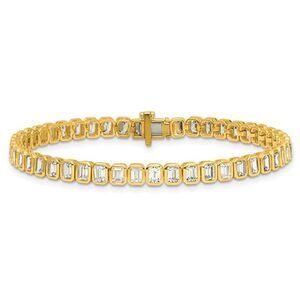 6.55 Carat (ctw VS, D-E) Lab Grown Emerald-Cut Diamond Tennis Bracelet 14K Gold